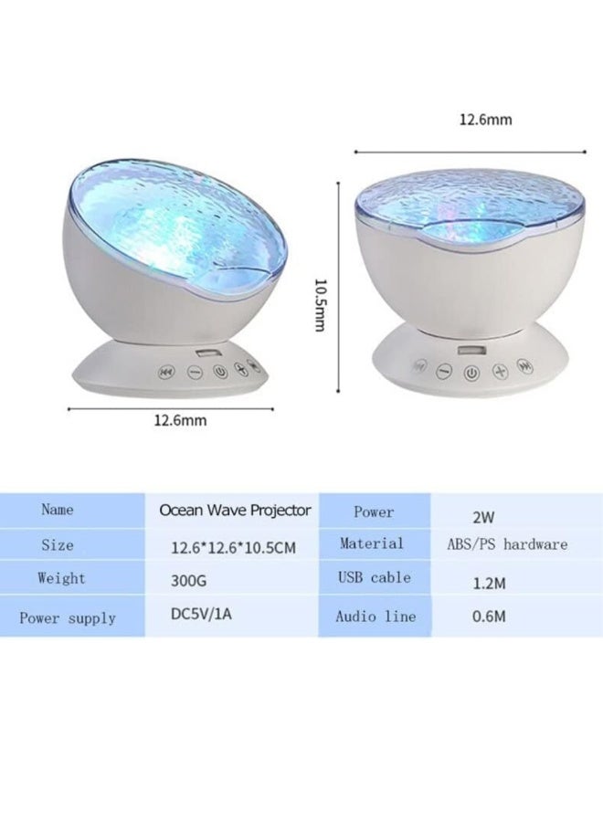 SnuzzleMart Ocean Wave LED Projector with Music Speaker - Image 2